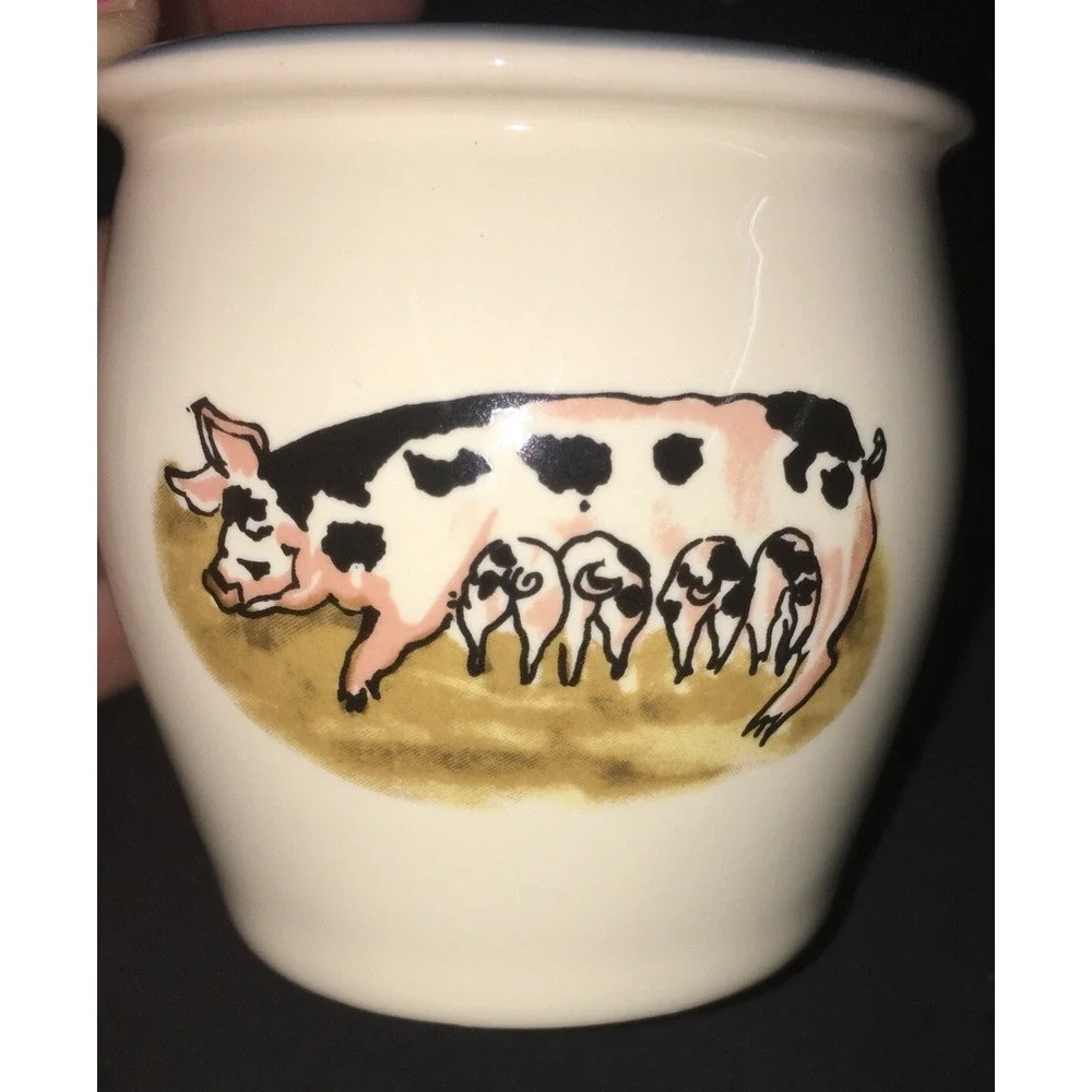 Pfaltzgraff Bobbi Becker Pig Piglets, A Country Summer Votive Candle Holder